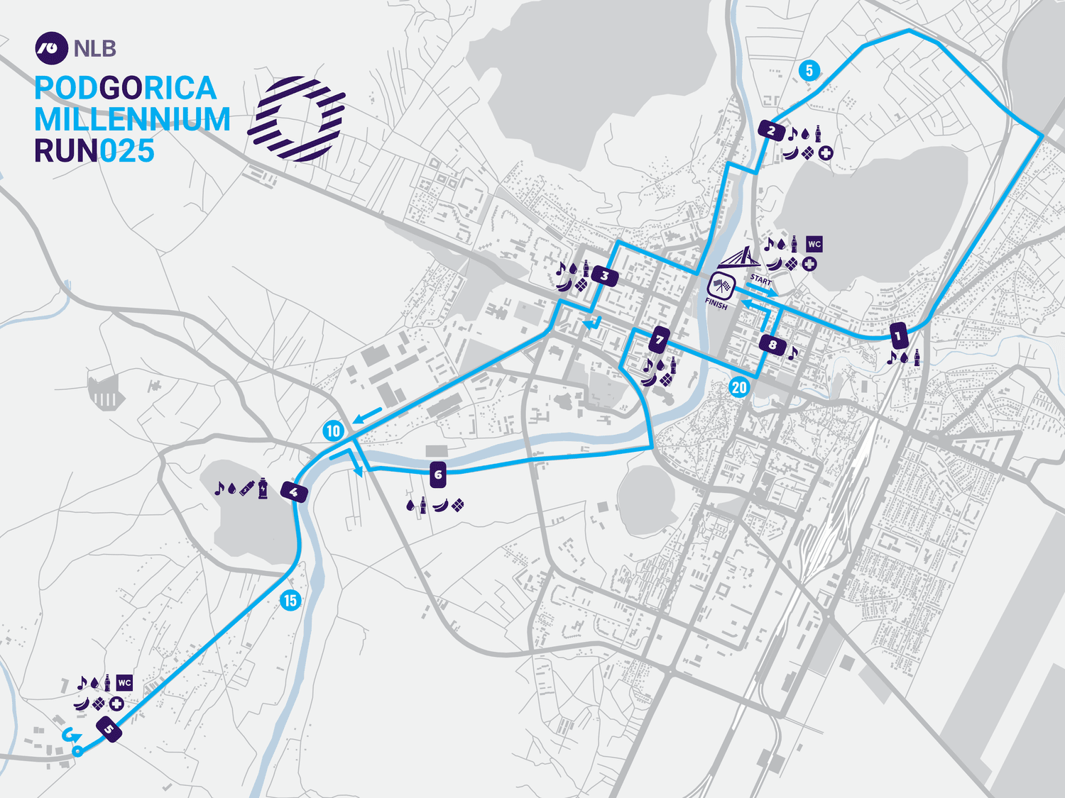21.1 km course map